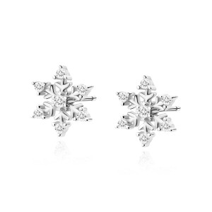Cercei argint fulg de nea cu pietre DiAmanti Z1788ER_W-DIA (Argint 925‰ 1 g.)